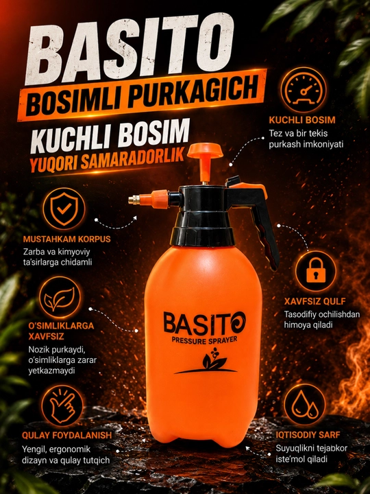 Qo‘l Bosimli Purkagich (Pressure Sprayer) – Ko‘p Maqsadli Suv va Kimyoviy Suyuqlik Sepgich