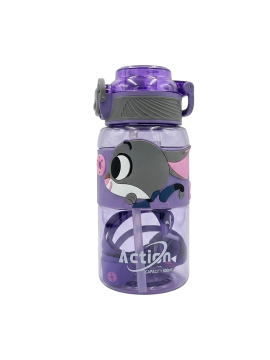 "Action" trubkali va tasmali bolalar suv shishasi, sport maktabi uchun, 520 ml