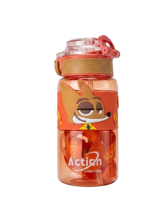 "Action" trubkali va tasmali bolalar suv shishasi, sport maktabi uchun, 520 ml