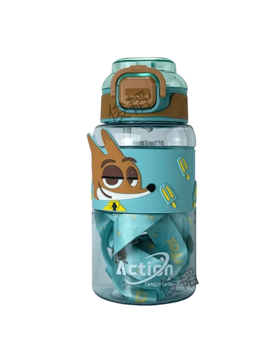"Action" trubkali va tasmali bolalar suv shishasi, sport maktabi uchun, 520 ml