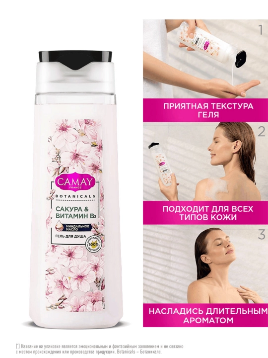 Гель для душа Camay Botanicals Японская сакура 250МЛ