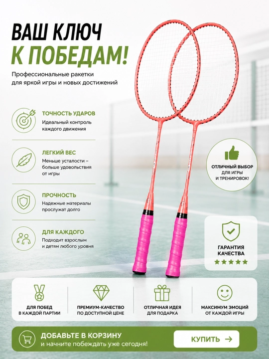 Бадминтон, набор для бадминтона, ракетки для бадминтона, комплект бадминтона