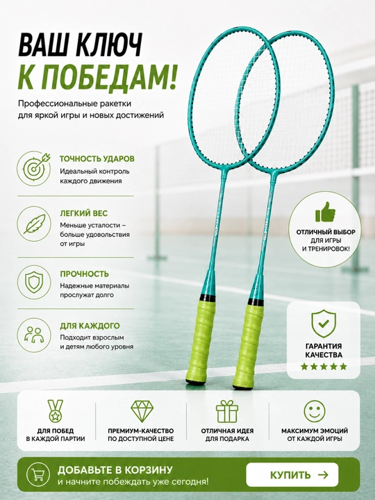 Бадминтон, набор для бадминтона, ракетки для бадминтона, комплект бадминтона