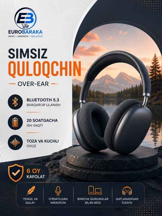 Беспроводные Bluetooth наушники Over-Ear с микрофоном, Bluetooth 5.3 - 