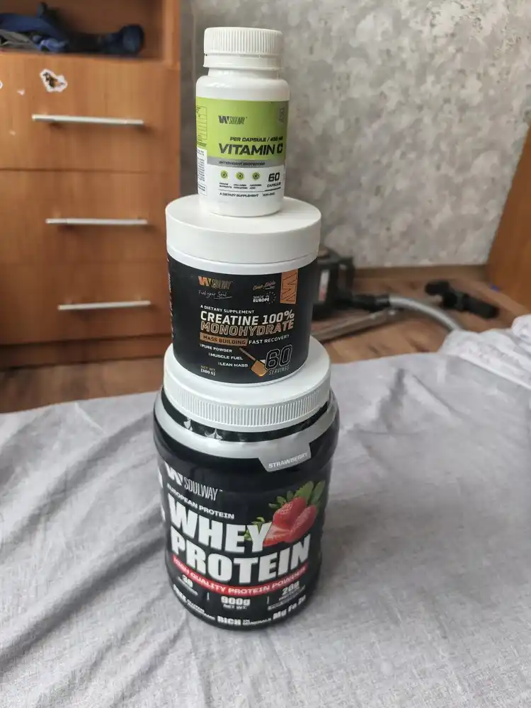 Mushak massasini oshirish uchun Whey zardob oqsili va Soulway kreatin monogidrati majmuasi