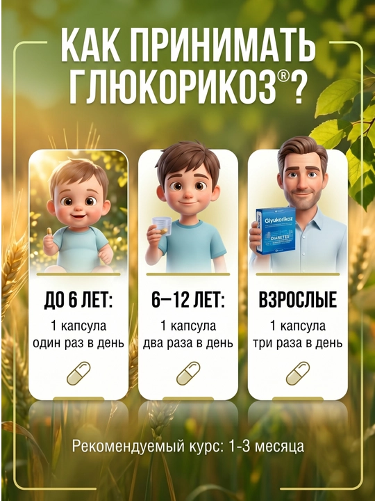 Глюкорикоз — витамины для сахарного диабета, таблетки, №24 капсулы