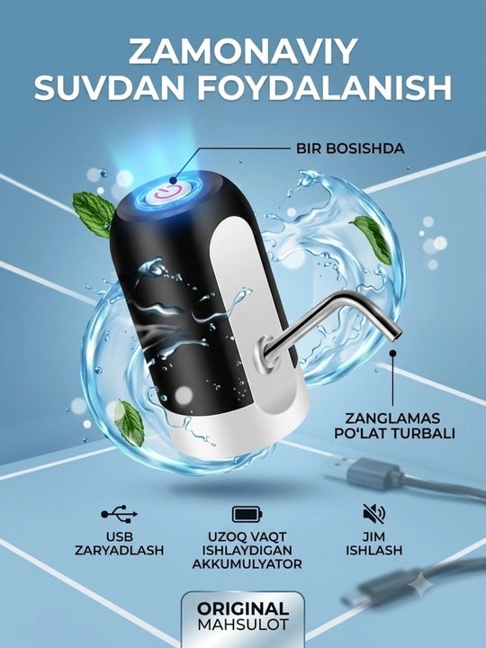 Suv uchun elektr pompa, ichimliklar uchun nasosli 5, 10 , 18.9 litr - 