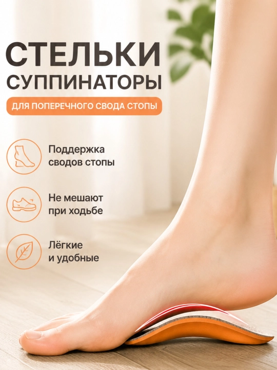 Стельки вставки, для любой обуви, универсальные, ортопедические