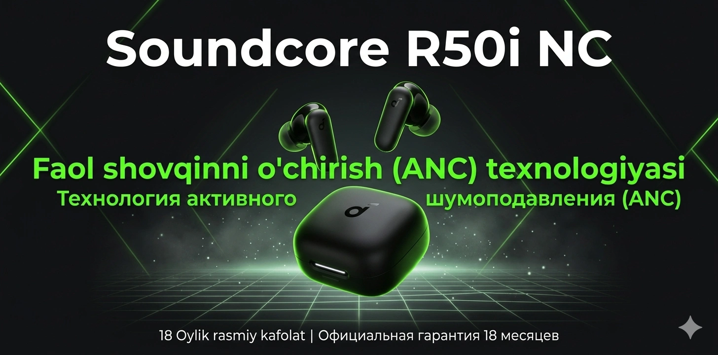Simsiz quloqchinlar Anker Soundcore R50i, Bluetooth, shovqinni pasaytiruvchi naushnik