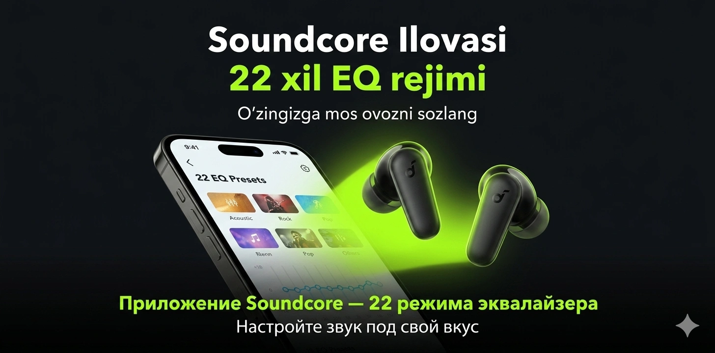 Simsiz quloqchinlar Anker Soundcore R50i, Bluetooth, shovqinni pasaytiruvchi naushnik