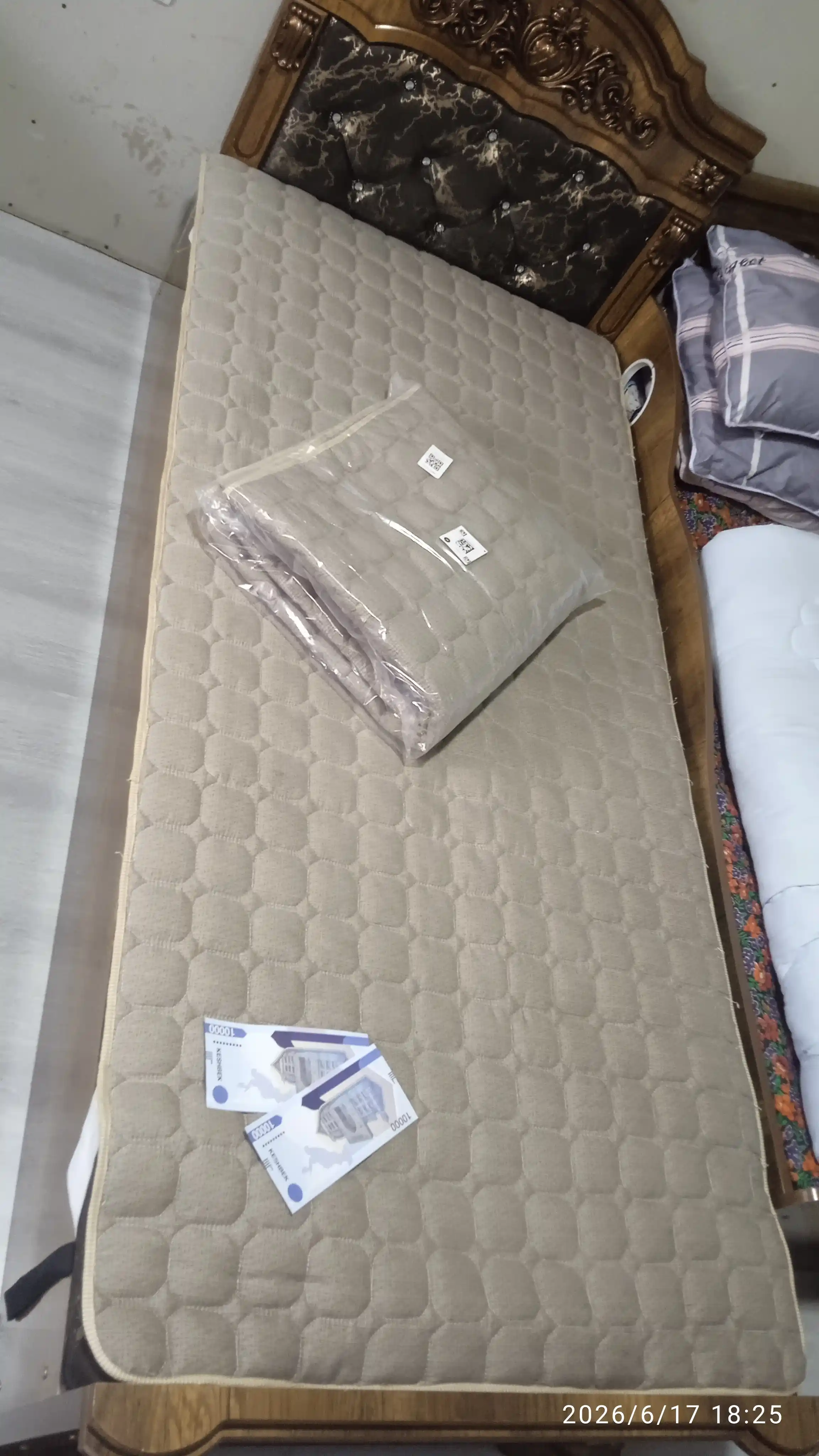 Bambukli matras uchun qoplama namatrasnik, rezinkali matrasga chexol