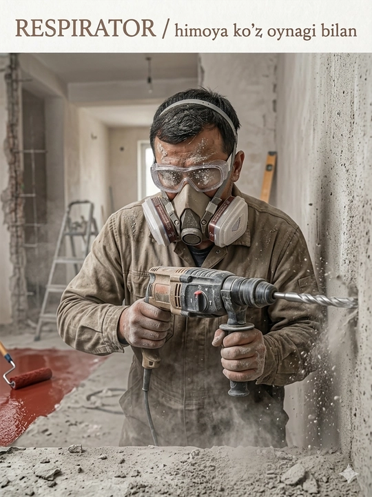 Респиратор маска и очки 6200, 2 фильтра, защита от пыли, краски и газа комплект удобный