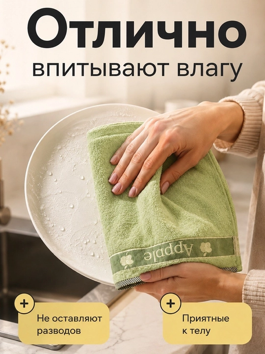 Набор кухонных полотенец, набор из 4 полотенец для рук, размер 30х50 см