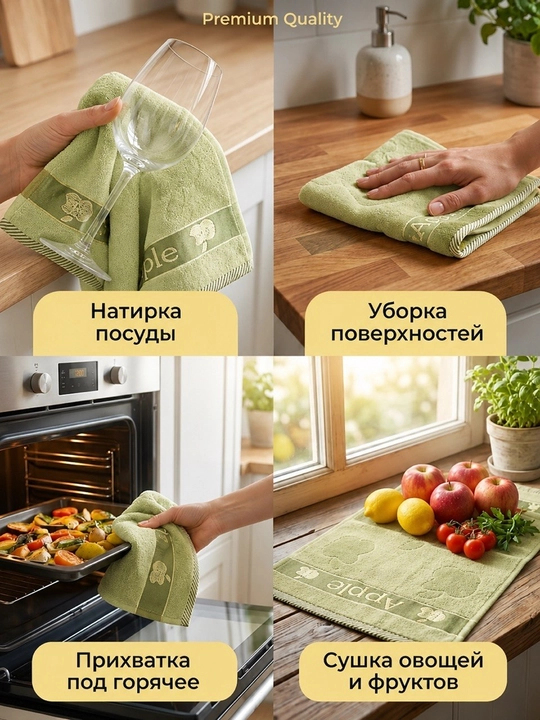 Набор кухонных полотенец, набор из 4 полотенец для рук, размер 30х50 см