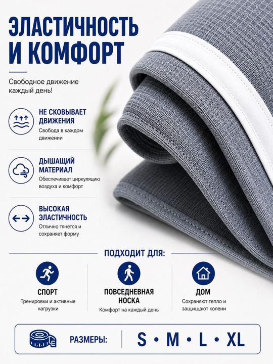 Теплый наколенник, эластичный бандаж для колена, поддержка колена,для спорта и ходьбы,S–XL