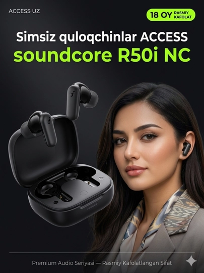 Simsiz quloqchinlar Anker Soundcore R50i, Bluetooth, shovqinni pasaytiruvchi naushnik