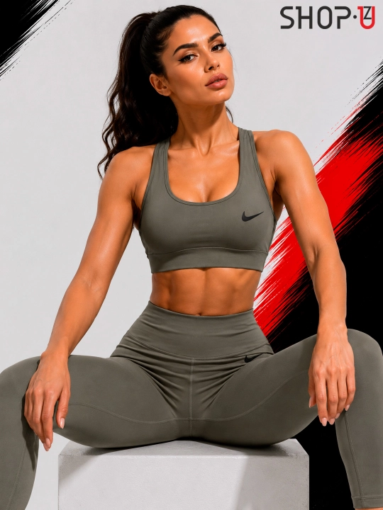 Женский спортивный комплект Nike – топ и легинсы для фитнеса, йоги и тренировок