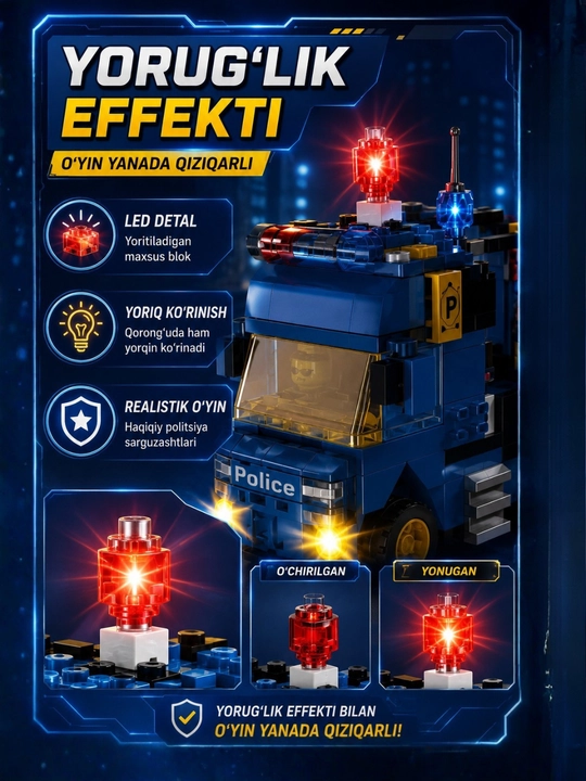 Lego mos konstruktor, lego avtomobil, samolyot, politsiya, vertolyot
