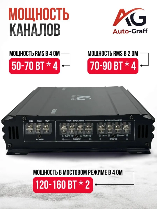 4 kanalli avtomobil kuchaytirgichi Auto-Graff-5450 4.70