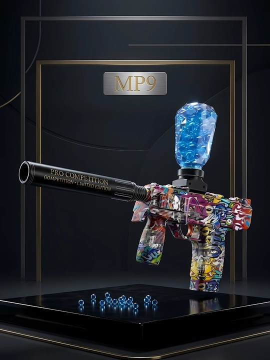 AK47, MP9, P90, AUG orbitsli gel avtomati, bolalar uchun batareyali blaster - 
