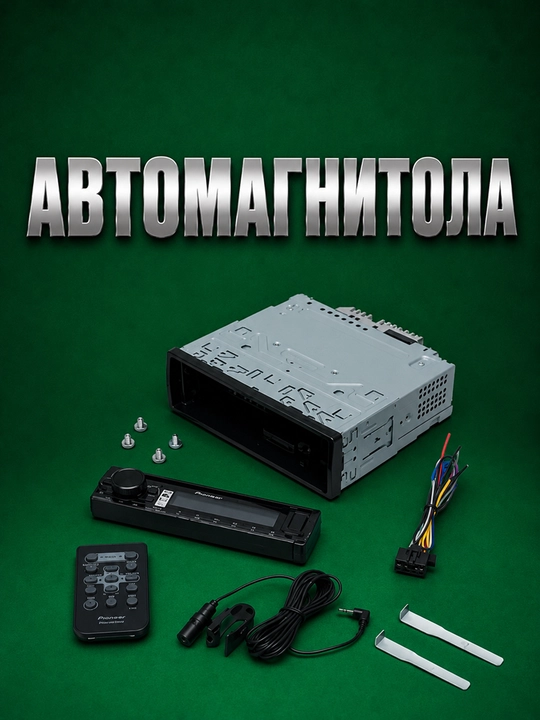 Avtomobil uchun Pioneer DEH-S5250BT magnitolasi, 1-DIN, qora, Bluetooth, USB, AUX