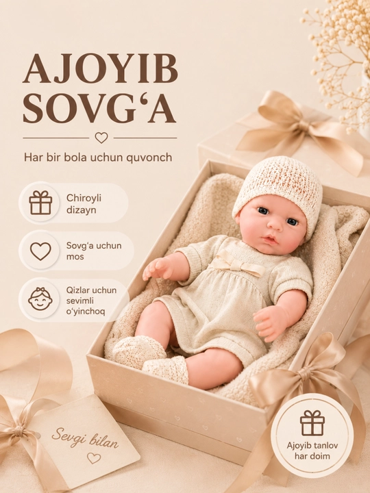 Детская кукла пупс с аксессуарами, Бебиборн, Реборн с игрушкой пледом