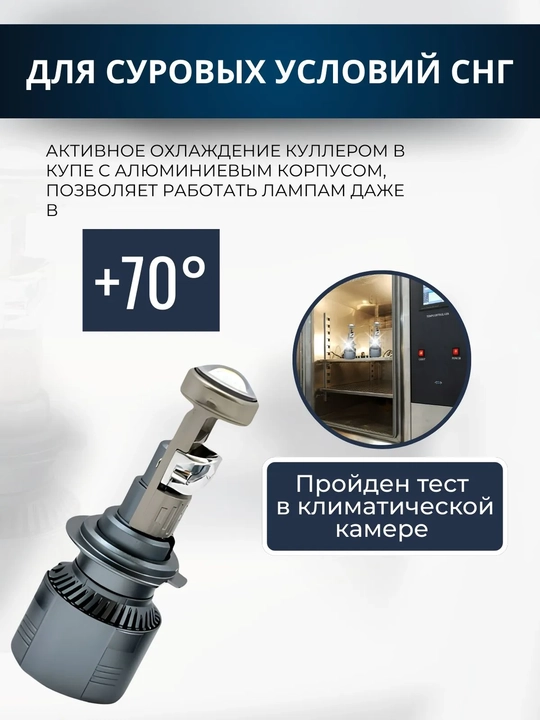 Mini proyektorli chiroq H7, ZIMMER lupa bilan, 2 dona