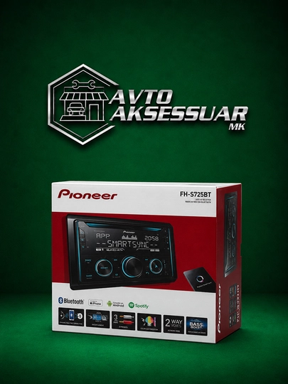 Avtomagnitola Pioneer FH-S725BT, 2DIN mashina uchun magnitafon, Bluetooth AUX USB CD - 