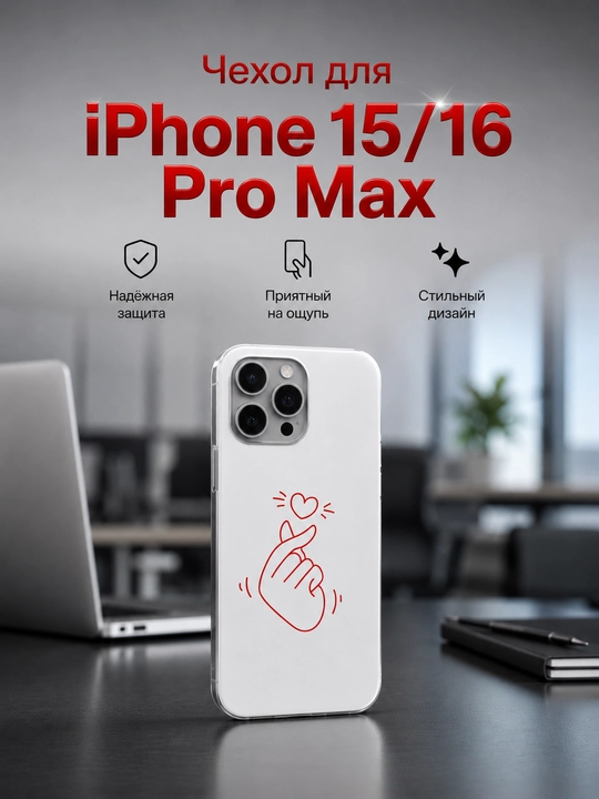 IPhone 15/16 Pro Max uchun himoya g'ilofi, oq, zarbaga chidamli - 
