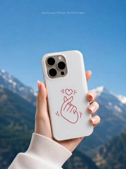 IPhone 15/16 Pro Max uchun himoya g'ilofi, oq, zarbaga chidamli