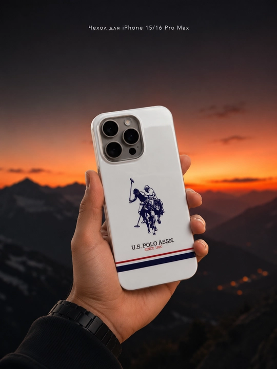 IPhone 15/16 Pro Max uchun himoya g'ilofi, oq, zarbaga chidamli