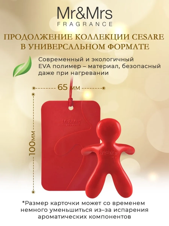 Ароматизатор для автомобиля Mr&Mrs Fragrance Cesare Card