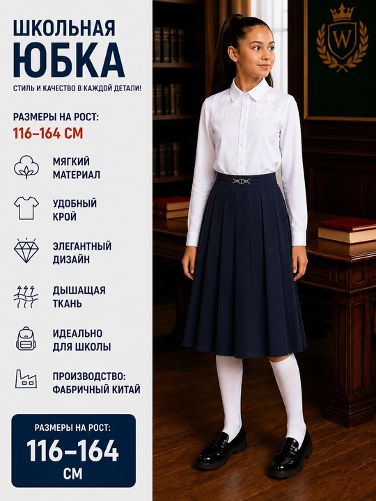 Школьная юбка для девочек, 10 видов