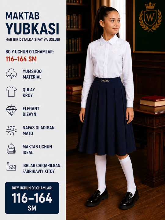 Qizlar uchun maktab yubka, 10 xil - 