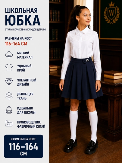 Школьная юбка для девочек, 10 видов