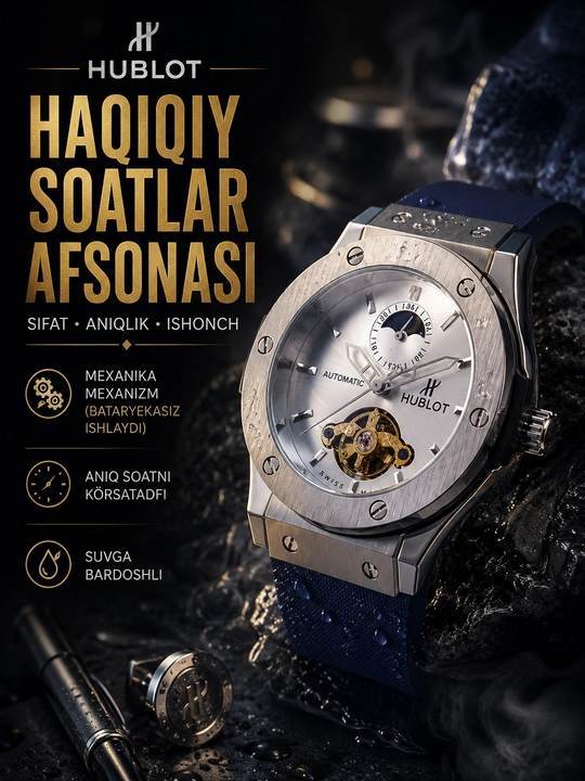 Hublot, часы мужские, механические hublot, часы hublot, подарки для мужчин - 