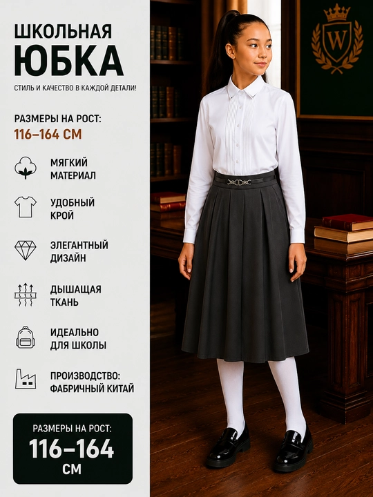 Школьная юбка для девочек, 10 видов