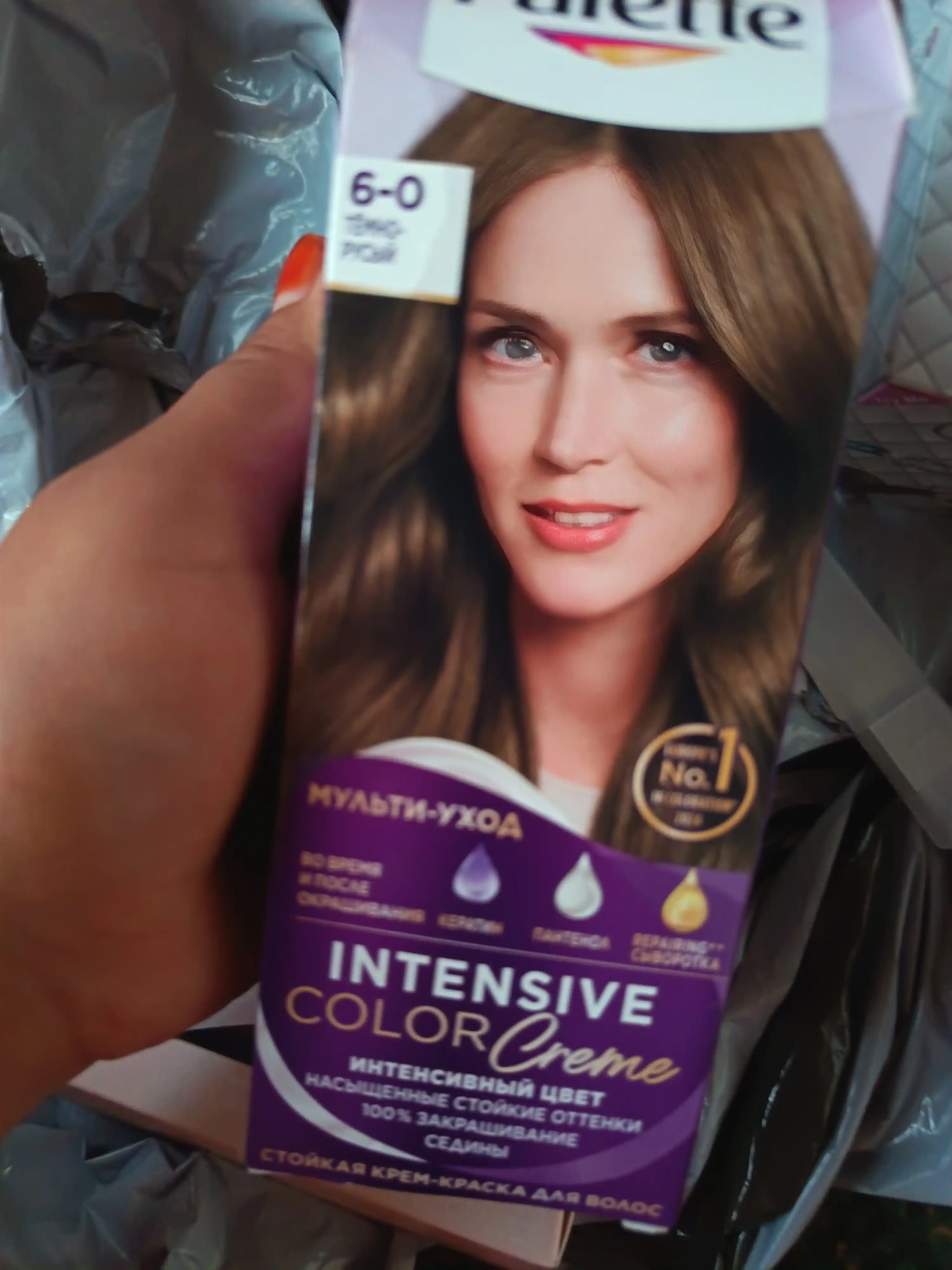 Краска для волос Palette Intensive Color Creme N5, тон 6-0 темно-русый