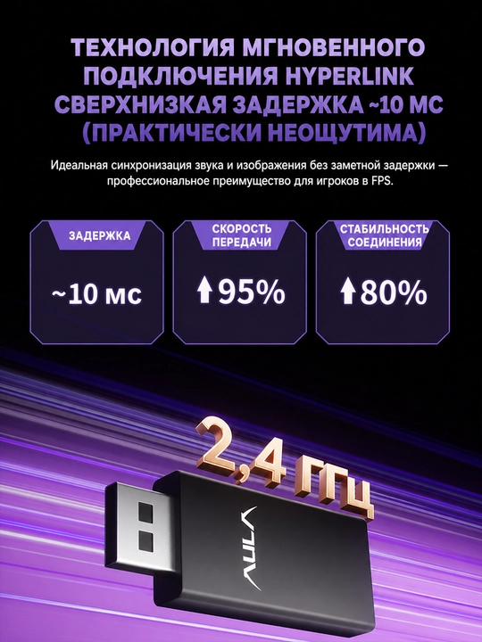 Simsiz o'yin quloqchin AULA G7 Pro, 7.1, RGB, 2.4G, Bluetooth, qora