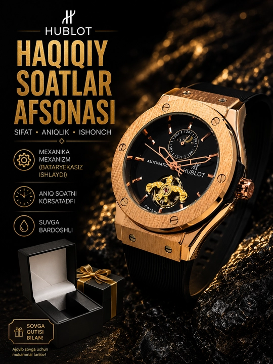Hublot, часы мужские, механические hublot, часы hublot, подарки для мужчин - 