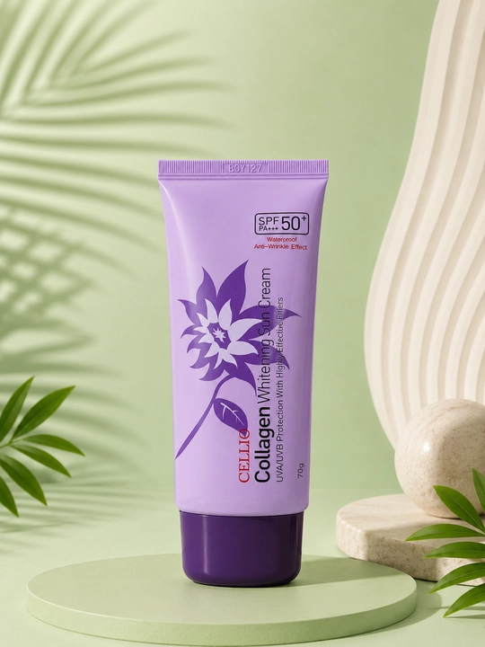 Quyoshdan himoyalash yuz kremi CELLIO Collagen White, SPF 50+, 70 g