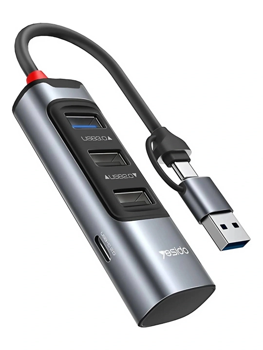 Hub type-C Yesido 6si 1da adapter-konsentrator, Lan, adapter, Hub, usb 3.0 adapteri, HB19