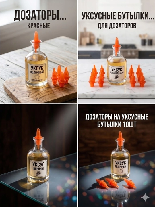 Набор силиконовых дозаторов (10 шт, красные)