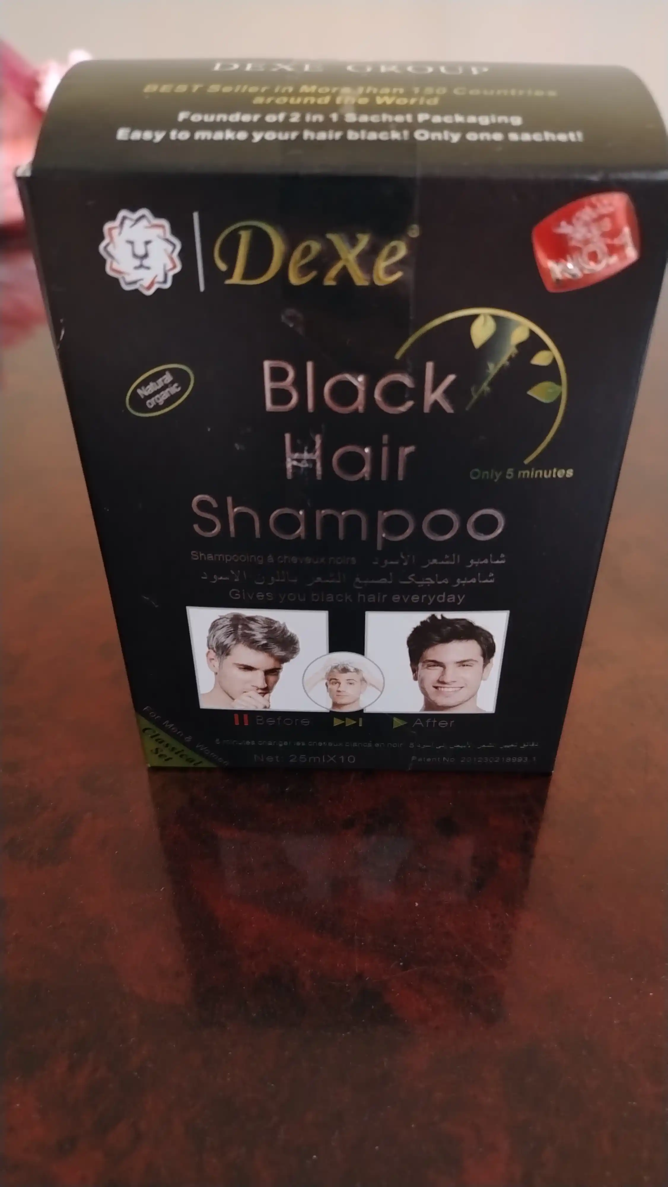 Шампунь краска для волос Dexe Black Hair чёрный против седины, 10 шт