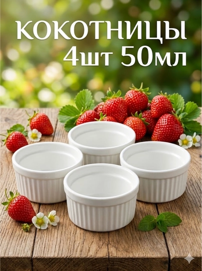 Набор порционных кокотниц (4 шт,50 мл) - 