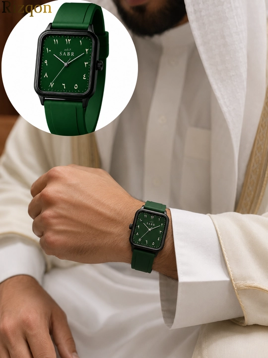 SABR – Erkaklar uchun arab raqamli kvadrat soat, ko‘k rangda, dizayn, Soatlar, sovg`alar - 