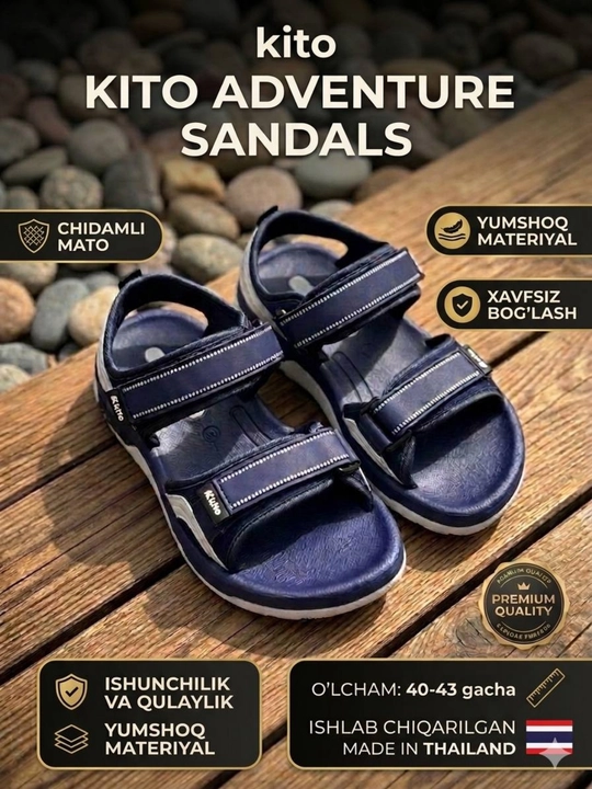 Kitto erkaklar basanoshkasi, Made in Thailand, qulay yozgi oyoq kiyim, 40-43 razmer - 