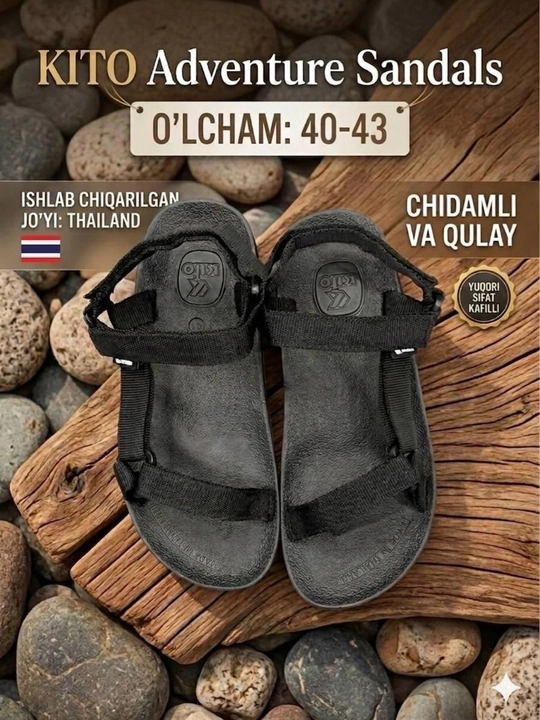 Kitto erkaklar basanoshkasi, Made in Thailand, qulay yozgi oyoq kiyim, 40-43 razmer - 