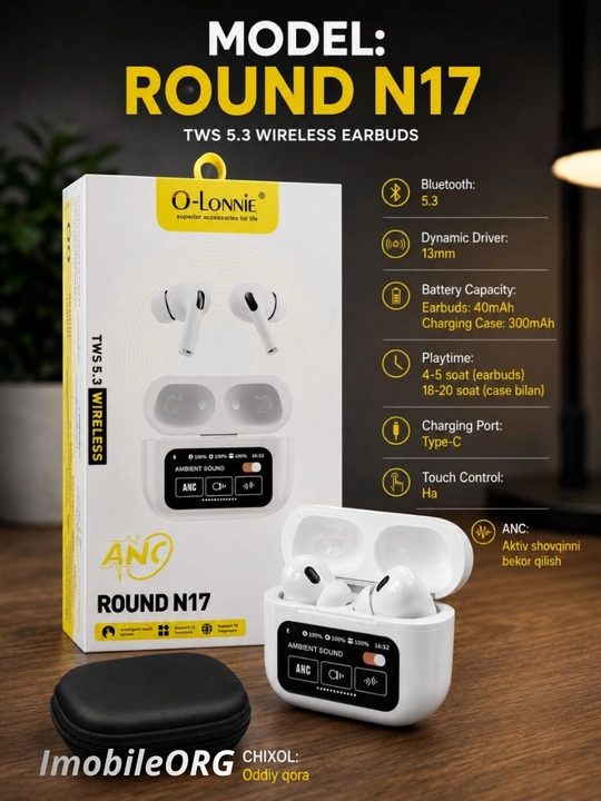 A Pods Simsiz quloqchinlar Pro 2, sensorli, iPhone va Android uchun, Bluetooth