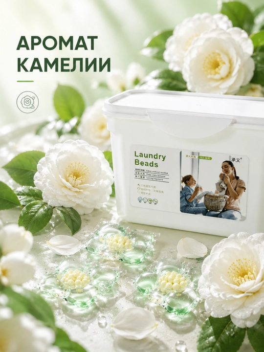 Капсулы для стирки 5 в 1, глубокое очищение и стойкий аромат - 